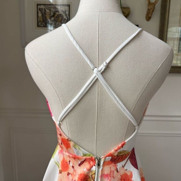 Windsor Large Print Floral Fit and Flare Mini Dress L - Picture 4 of 7